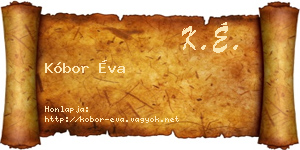 Kóbor Éva névjegykártya