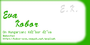 eva kobor business card